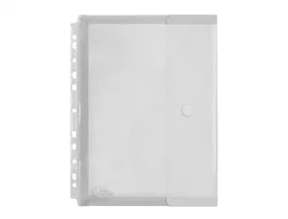 Liderpapel Carpeta Dossier A4 Transparente con Cierre de Velcro, Polipropileno 180 Micras, 11 Taladros para Archivado