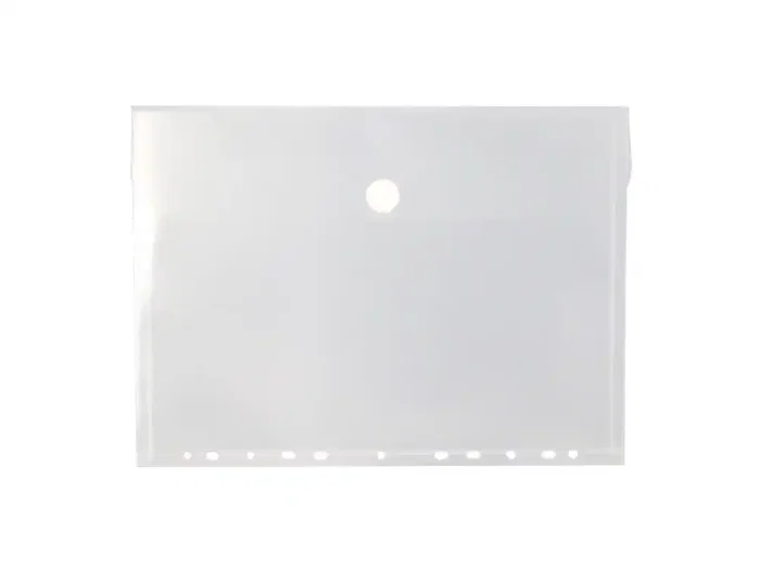 Liderpapel Carpeta Dossier A4 Transparente con Cierre de Velcro, Polipropileno 180 Micras, 11 Taladros para Archivado Liderpapel Carpeta Dossier A4 Transparente con Cierre de Velcro, Polipropileno 180 Micras, 11 Taladros para Archivado