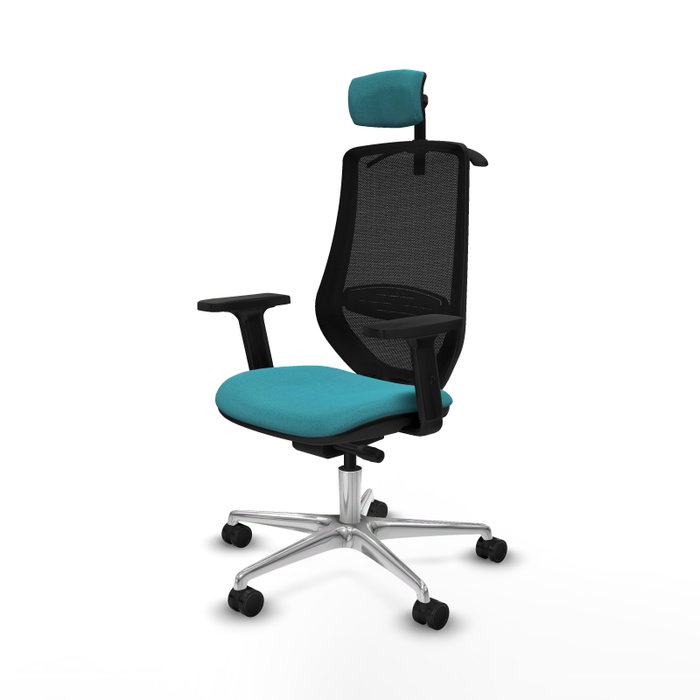 PIQUERAS Y CRESPO Silla de oficina Mardos con Mecanismo Sincro/Traslack, Turquesa y Negro