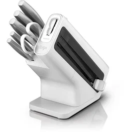 Ninja Bloque de cuchillos Foodi StaySharp K62006EUWH con afilador, 6 piezas, Blanco