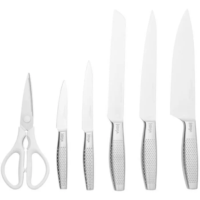 Ninja Bloque de cuchillos Foodi StaySharp K62006EUWH con afilador, 6 piezas, Blanco Ninja Bloque de cuchillos Foodi StaySharp K62006EUWH con afilador, 6 piezas, Blanco