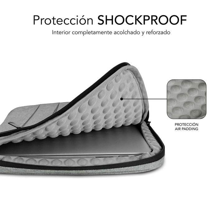 Subblim Funda Air Padding 360 Sleeve 15,6 pulg Gris Claro