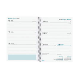 Finocam Agenda Escolar 2025-2026 Semana Vista Horizontal Rosa Claro 645040426 A5