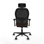 PIQUERAS Y CRESPO Silla de oficina Jorquera con mecanismo Sincro/Traslack Naranja y Negro