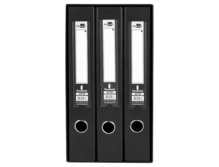 Liderpapel Módulo Archivador Folio 2 Anillas Mixtas 40mm Negro