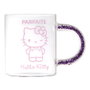 Hello Kitty Taza de Vidrio con Detalles Decorativos, 300 ml