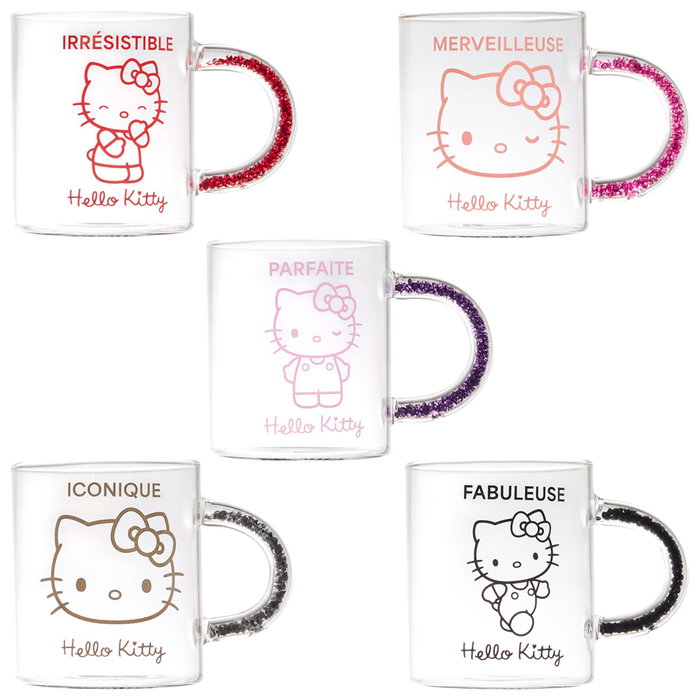 Hello Kitty Taza de Vidrio con Detalles Decorativos, 300 ml