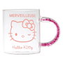 Hello Kitty Taza de Vidrio con Detalles Decorativos, 300 ml