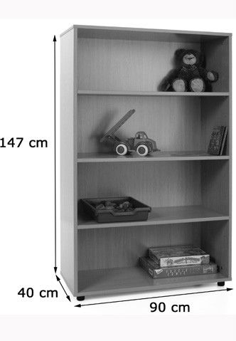 Mobeduc Mueble Estantería 600301HP18 con 4 Estantes en Melamina Haya Mobeduc Mueble Estantería 600301HP18 con 4 Estantes en Melamina Haya