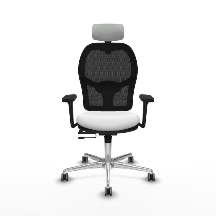 PIQUERAS Y CRESPO Silla de oficina Jorquera con mecanismo Sincro/Traslack, Blanco y Negro