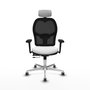 PIQUERAS Y CRESPO Silla de oficina Jorquera con mecanismo Sincro/Traslack, Blanco y Negro