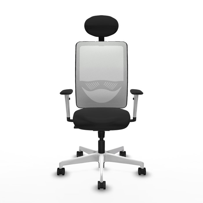 PIQUERAS Y CRESPO Silla de oficina Zulema con mecanismo Sincro, Negro y Blanco