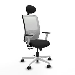 PIQUERAS Y CRESPO Silla de oficina Zulema con mecanismo Sincro, Negro y Blanco