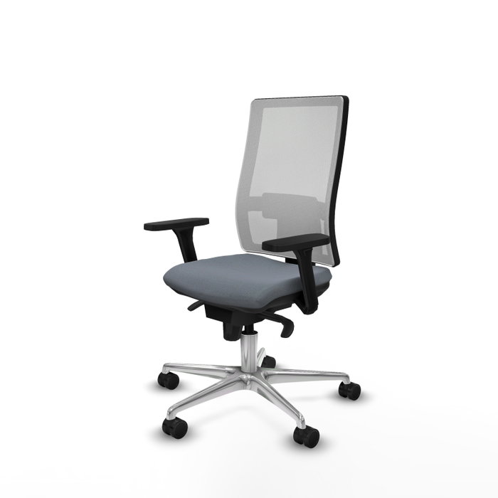 PIQUERAS Y CRESPO Silla de oficina Horna con mecanismo Sincro, Gris y Blanco PIQUERAS Y CRESPO Silla de oficina Horna con mecanismo Sincro, Gris y Blanco