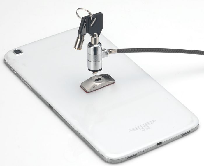 eSTUFF Kit de bloqueo para tabletas/computadoras con placa adhesiva y cerradura de seguridad con llaves para K-Slot