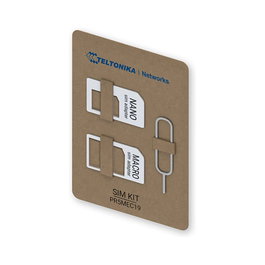 Teltonika PR5MEC19 - Kit Adaptador de SIM (2 Piezas) para Micro-SIM y Nano-SIM a Tamaño Completo, Color Gris Acero Inoxidable