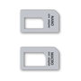 Teltonika PR5MEC19 - Kit Adaptador de SIM (2 Piezas) para Micro-SIM y Nano-SIM a Tamaño Completo, Color Gris Acero Inoxidable