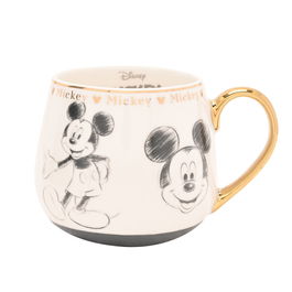 WIDDOP & CO Taza Mickey Disney Porcelana China Ilustraciones Esbozadas Dorados