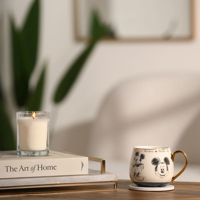 WIDDOP & CO Taza Mickey Disney Porcelana China Ilustraciones Esbozadas Dorados