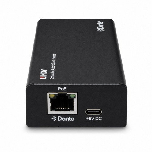 Lindy 70622 Codificador de Audio Analógico de 2 Canales a Dante Negro