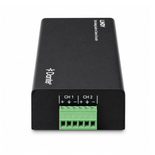 Lindy 70622 Codificador de Audio Analógico de 2 Canales a Dante Negro