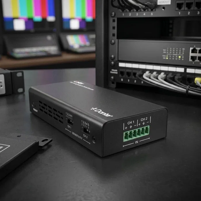 Lindy 70622 Codificador de Audio Analógico de 2 Canales a Dante Negro