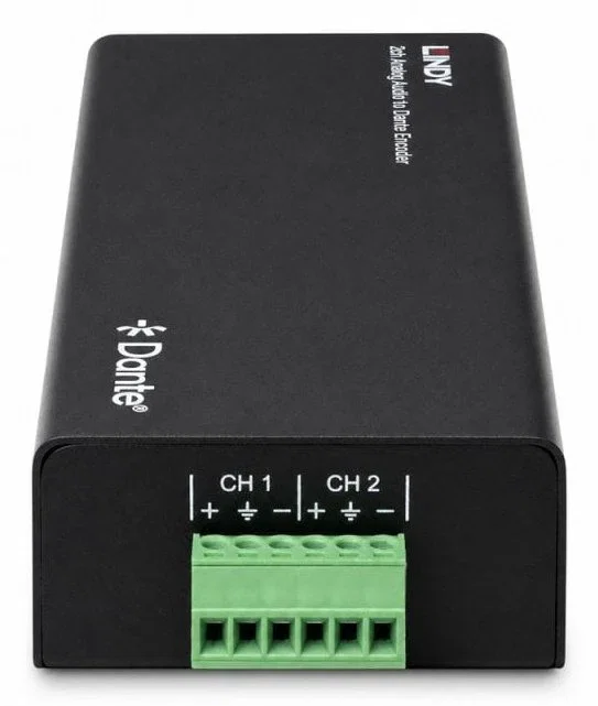 Lindy 70622 Codificador de Audio Analógico de 2 Canales a Dante Negro