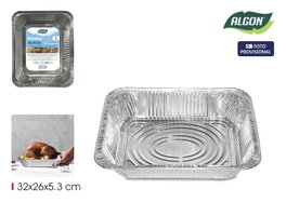 Algon Bandeja de Aluminio Rectangular 32x26x5,3cm