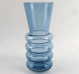 DKD Home Decor Jarrón de Cristal Azul 12x12x29 cm