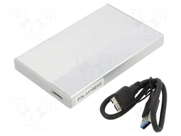 QOLTEC Carcasa de disco 2,5 pulgadas SATA III USB 3.0 Aluminio Plata