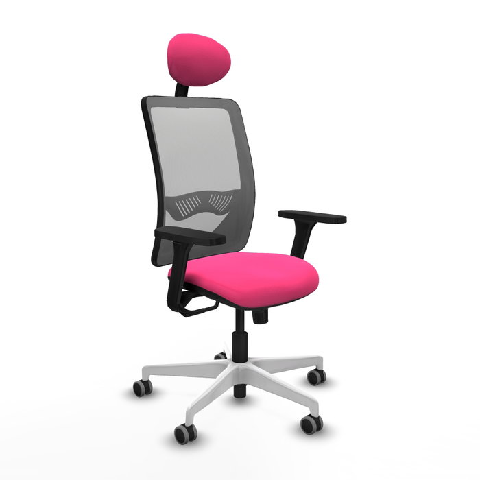 PIQUERAS Y CRESPO Silla de oficina Zulema Rosa y Gris con mecanismo Sincro PIQUERAS Y CRESPO Silla de oficina Zulema Rosa y Gris con mecanismo Sincro
