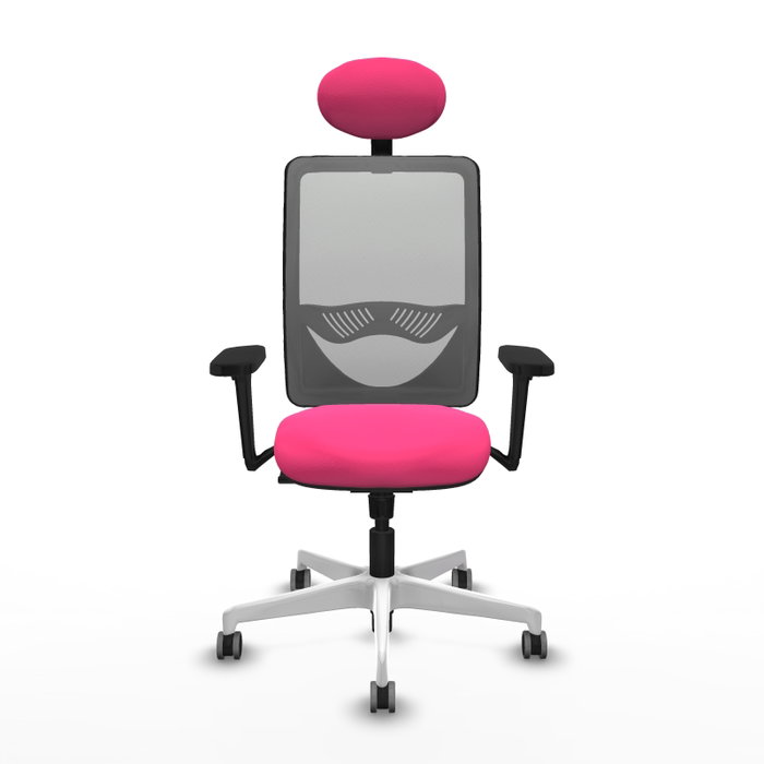 PIQUERAS Y CRESPO Silla de oficina Zulema Rosa y Gris con mecanismo Sincro PIQUERAS Y CRESPO Silla de oficina Zulema Rosa y Gris con mecanismo Sincro