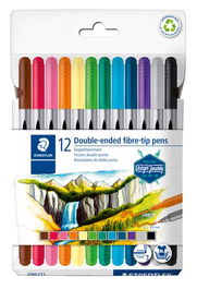 Rotulador Fibra Staedtler 3200 Design Journey Doble Punta Estuche De 12 Col. Surtidos