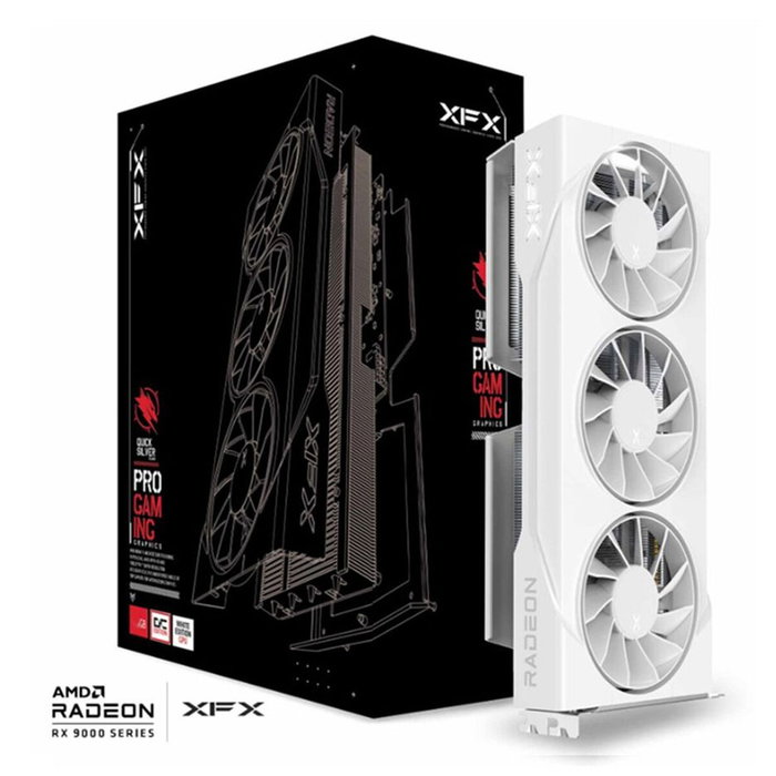 XFX Radeon RX 9060 XT SWIFT 16GB GDDR6 128-bit PCIe 5.0 Blanco 3 Ventiladores Overclocked