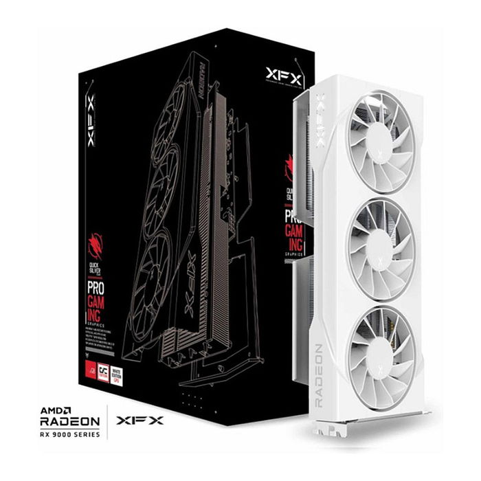 XFX Radeon RX 9060 XT 16GB GDDR6 3 Ventiladores Blanca