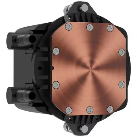 Hiditec LQ240 Sistema de Refrigeración Líquida con 2 Ventiladores ARGB 120mm PWM Control FDB Base Cobre y Tubos Teflón Negro
