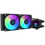 Hiditec LQ240 Sistema de Refrigeración Líquida con 2 Ventiladores ARGB 120mm PWM Control FDB Base Cobre y Tubos Teflón Negro