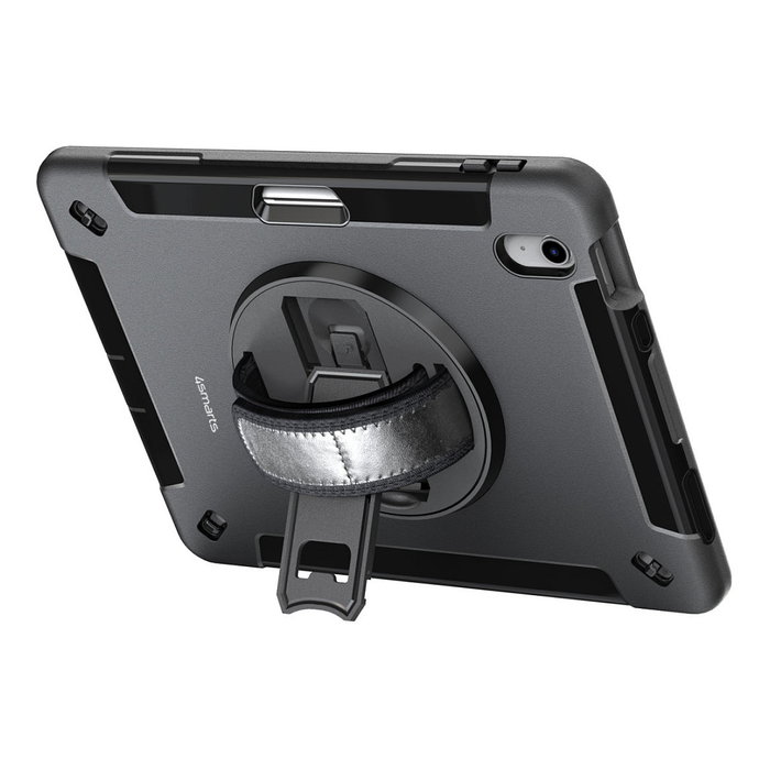 4smarts Funda Rugged Case Grip para Apple iPad 10.9 Pulgadas 10ª Generación (2022) - Resistente a Golpes con Pulsera - Negro