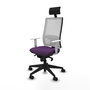 PIQUERAS Y CRESPO Silla de oficina Horna con mecanismo Sincro, Morado y Blanco