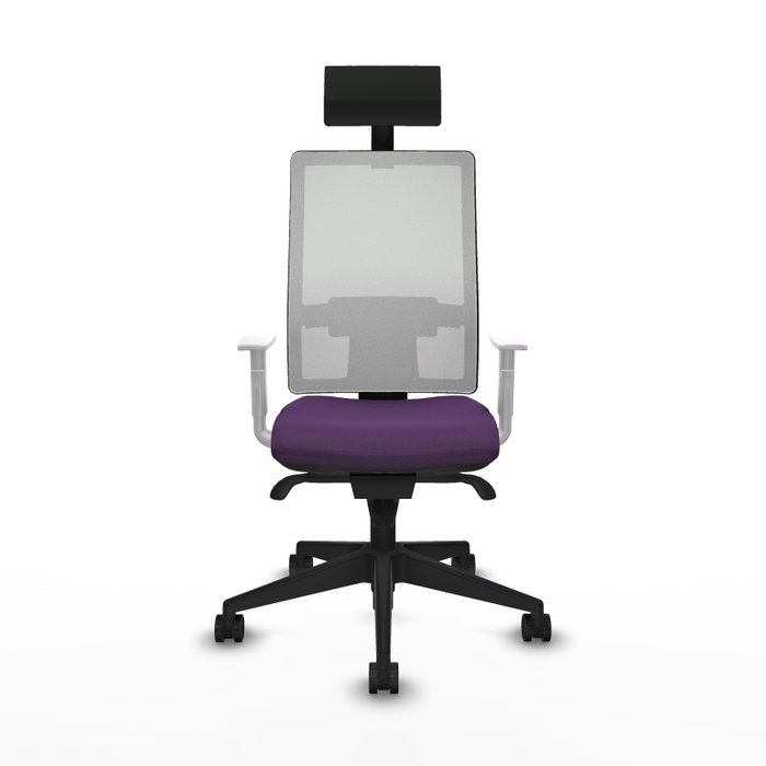 PIQUERAS Y CRESPO Silla de oficina Horna con mecanismo Sincro, Morado y Blanco