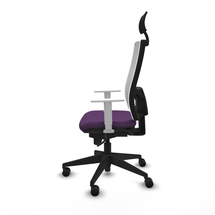 PIQUERAS Y CRESPO Silla de oficina Horna con mecanismo Sincro, Morado y Blanco