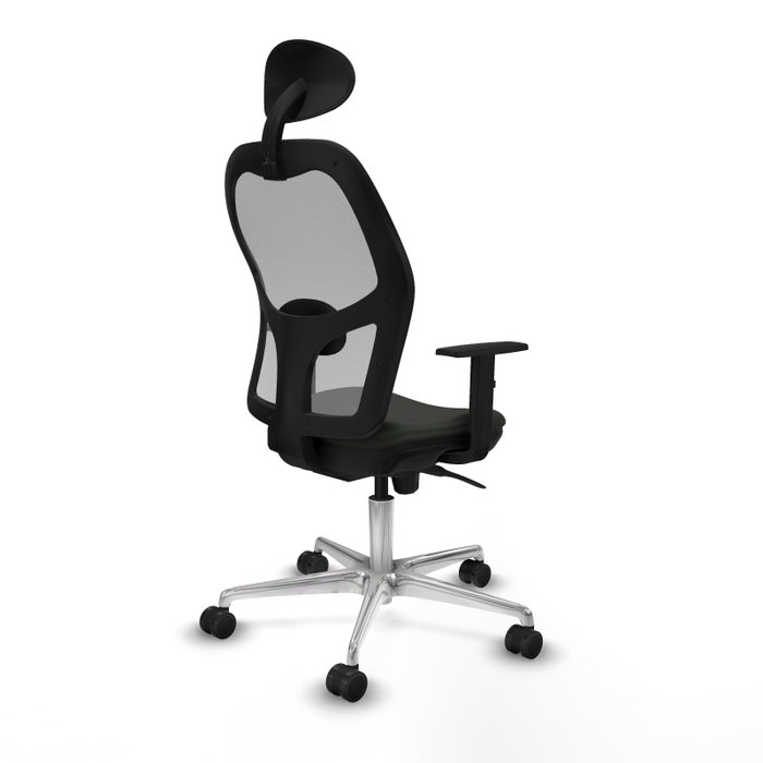 PIQUERAS Y CRESPO Silla de oficina Jorquera con mecanismo sincro, tela negra y malla gris