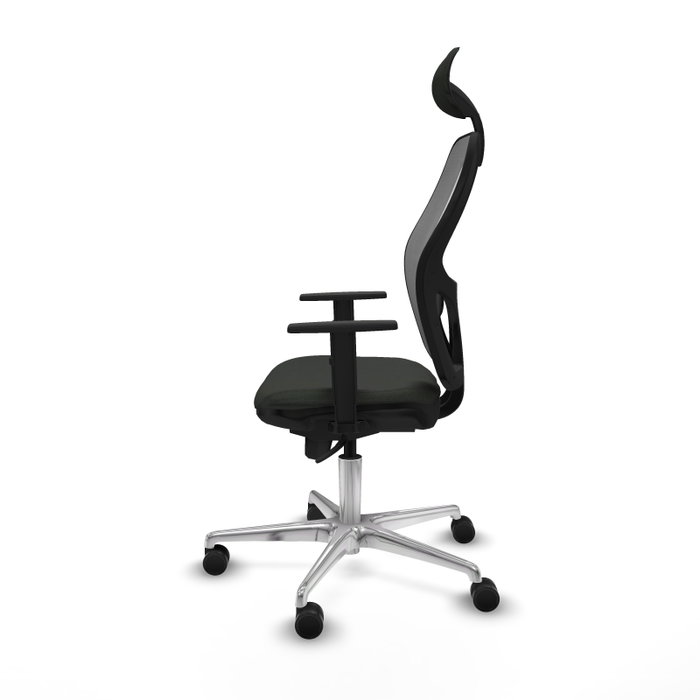 PIQUERAS Y CRESPO Silla de oficina Jorquera con mecanismo sincro, tela negra y malla gris