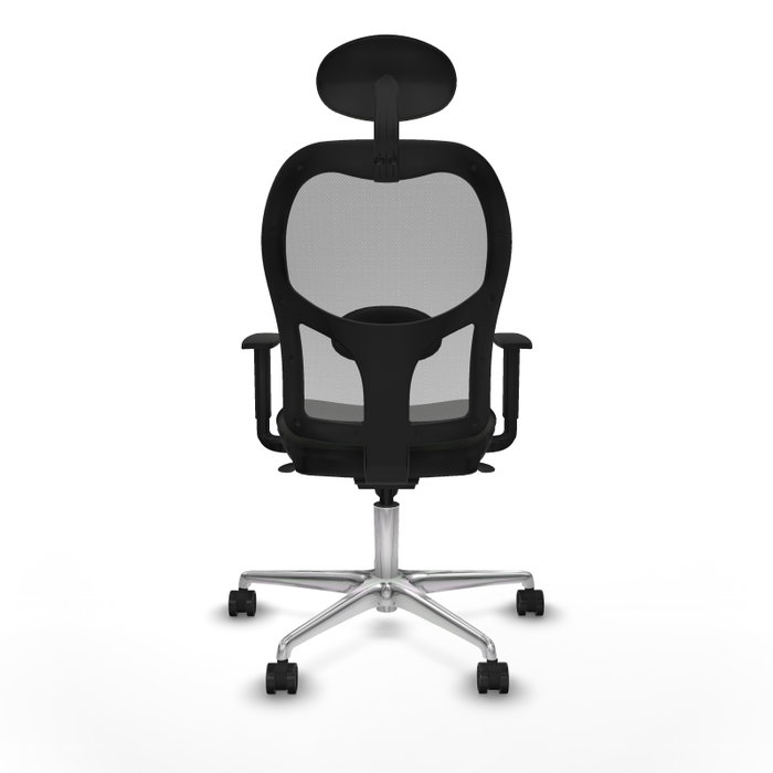 PIQUERAS Y CRESPO Silla de oficina Jorquera con mecanismo sincro, tela negra y malla gris
