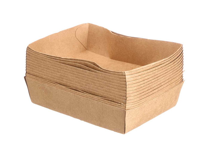 Kinvara Set 15 Bandejas Servicio Kraft Pequeñas Marrón 23.5 x 18 x 8.8 cm Papel (Set de 24)