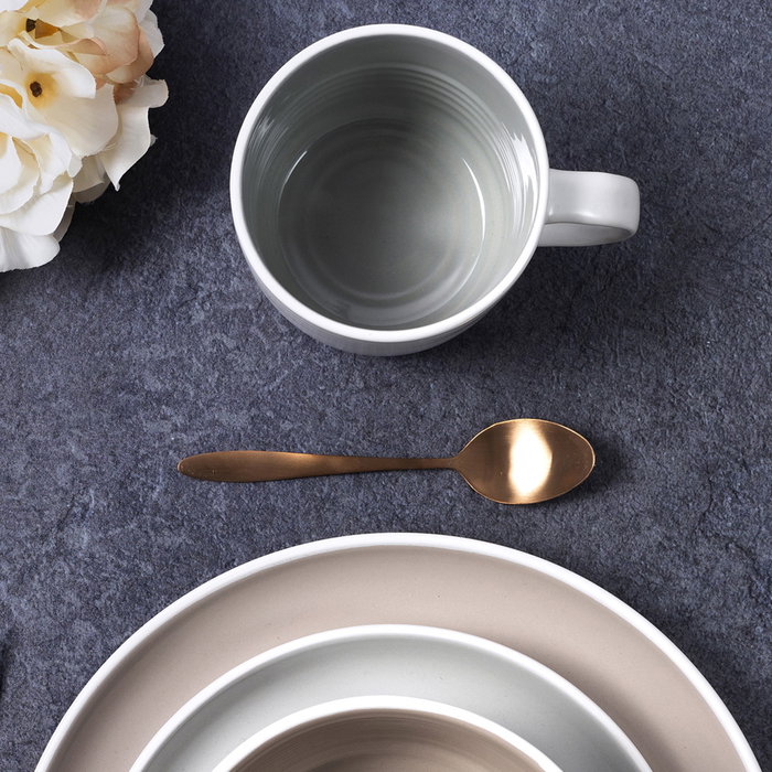 Home Deco Factory Mug Cerámica 400 Ml Gris Bicolor