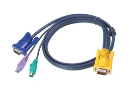 Aten 2L5203P Cable KVM PS/2 y VGA (HDB-15), Teclado, Ratón y Video, SPHD 3 en 1, 3 Metros, Negro
