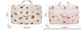 DKD Home Decor Surtido de 2 Neceseres de Poliéster Blanco y Rojo 25,5x17x17 cm