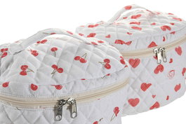 DKD Home Decor Neceser Romantico Blanco Rojo 25.5 x 17 x 17 cm (4 Unidades)