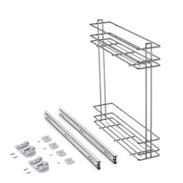 Emuca Botellero extraíble SupraMax, módulo 150mm, Acero, Cromado